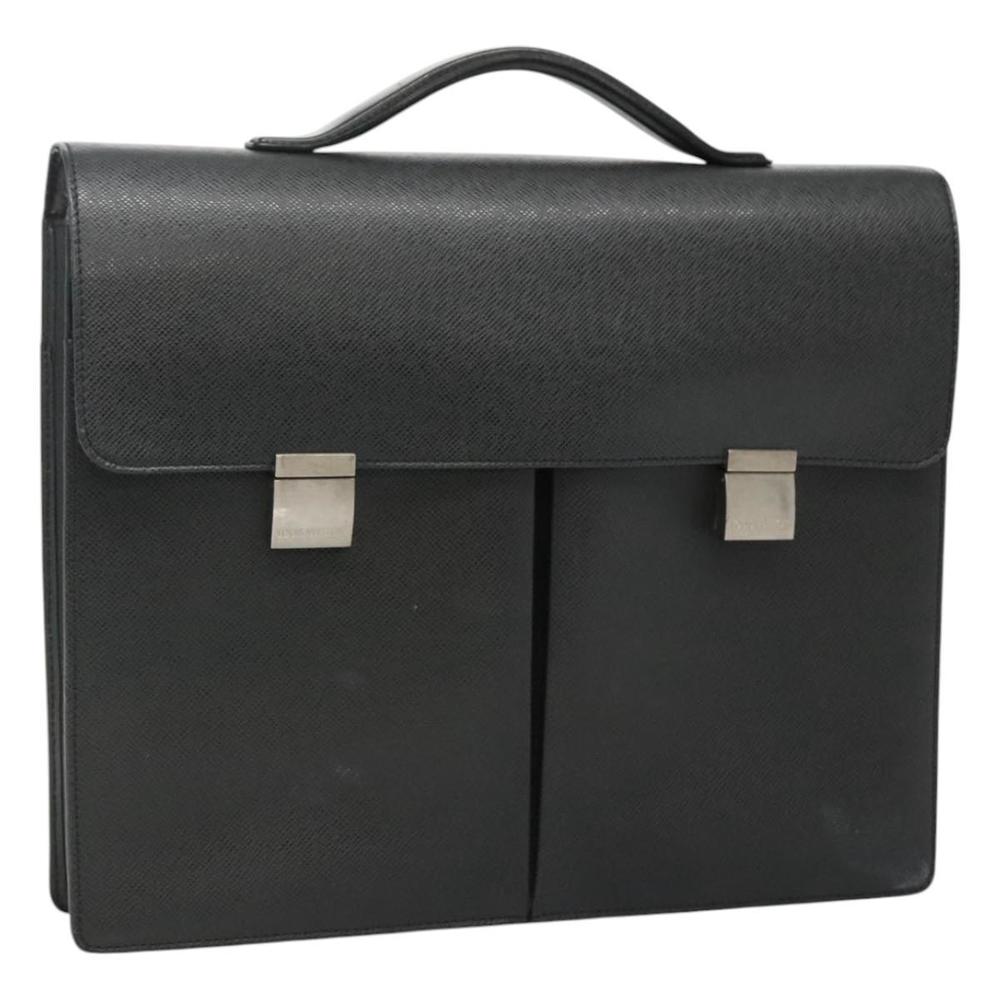 LOUIS VUITTON Taiga Serviette Kazan Business Bag Ardoise M30802 LV Auth bs22684